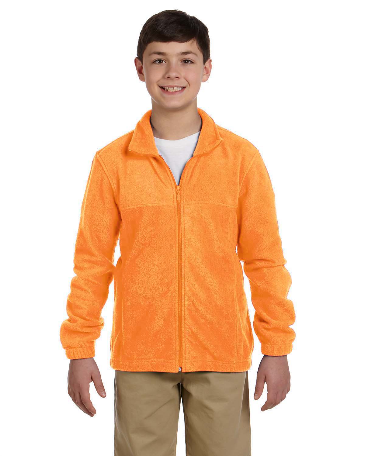 Youth Full-Zip Fleece - Safety Orange