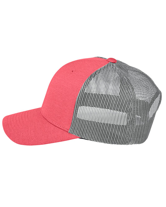 by Yupoong® Unisex Zone Sonic Heather Trucker Cap - Sport Red Heather / Sport Gray