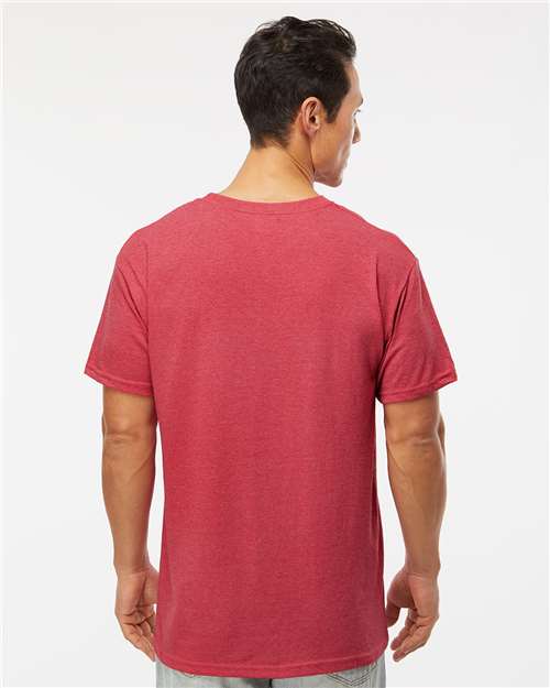 M&O 4800 Heather Red — on model back