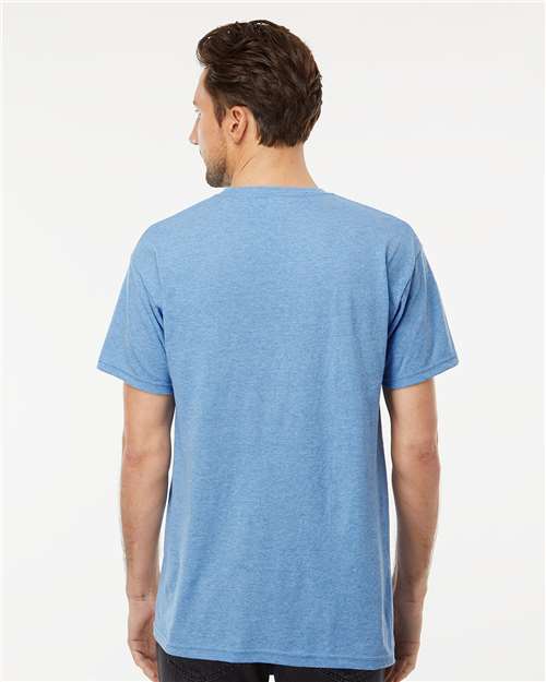 M&O 4800 Light Blue Heather — on model back