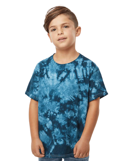 Youth Crystal Tie Dye T-Shirt - Navy
