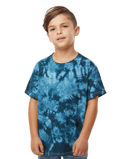 Youth Crystal Tie Dye T-Shirt - Navy