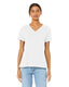 Bella + Canvas 6405CVC - Women's Relaxed Jersey V-Neck T-Shirt - Solid White Blend