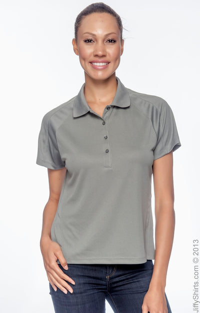 Women's Polytech Mesh Insert Polo - Charcoal