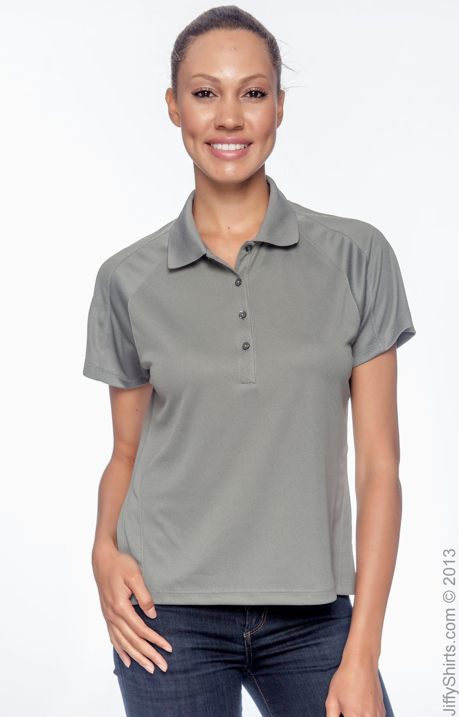 Women's Polytech Mesh Insert Polo - Charcoal