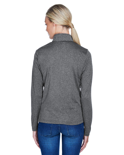 Women's Cool & Dry Heathered Performance Quarter-Zip - Black Heather