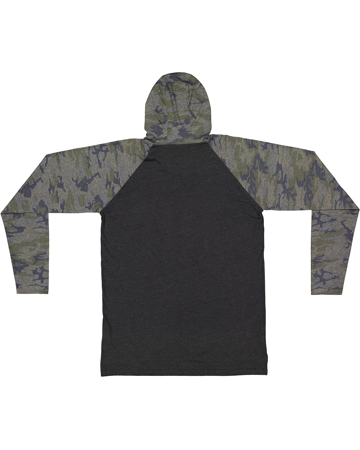 Men's Hooded Raglan Long Sleeve Fine Jersey T-Shirt - Vintage Smoke / Vintage Cmo / Black