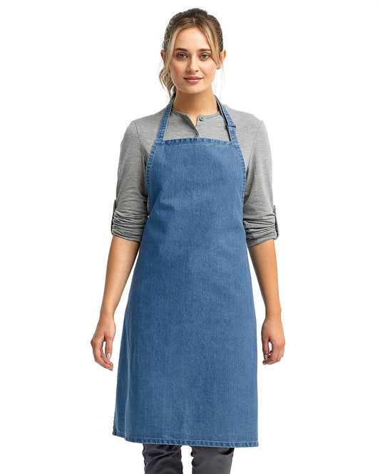 Unisex Recycled Bib Apron - Blue Denim