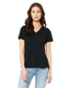 Bella + Canvas 6415 - Women's Relaxed Jersey V-Neck T-Shirt - Solid Black Triblend