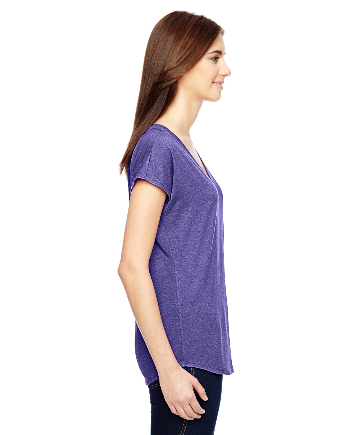 Women's Triblend V-Neck T-Shirt - Heather Purple