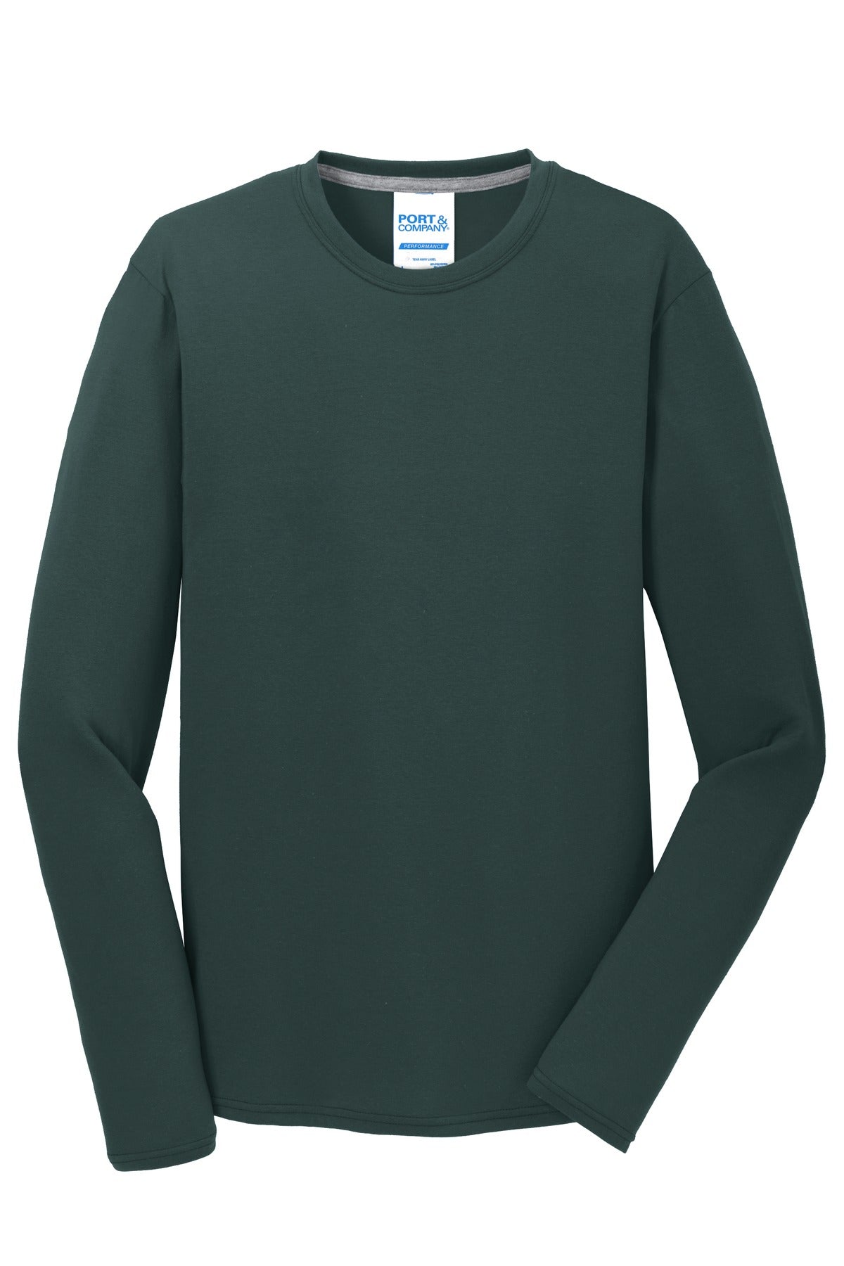 Unisex Long Sleeve Performance Blend Tee - Dark Green