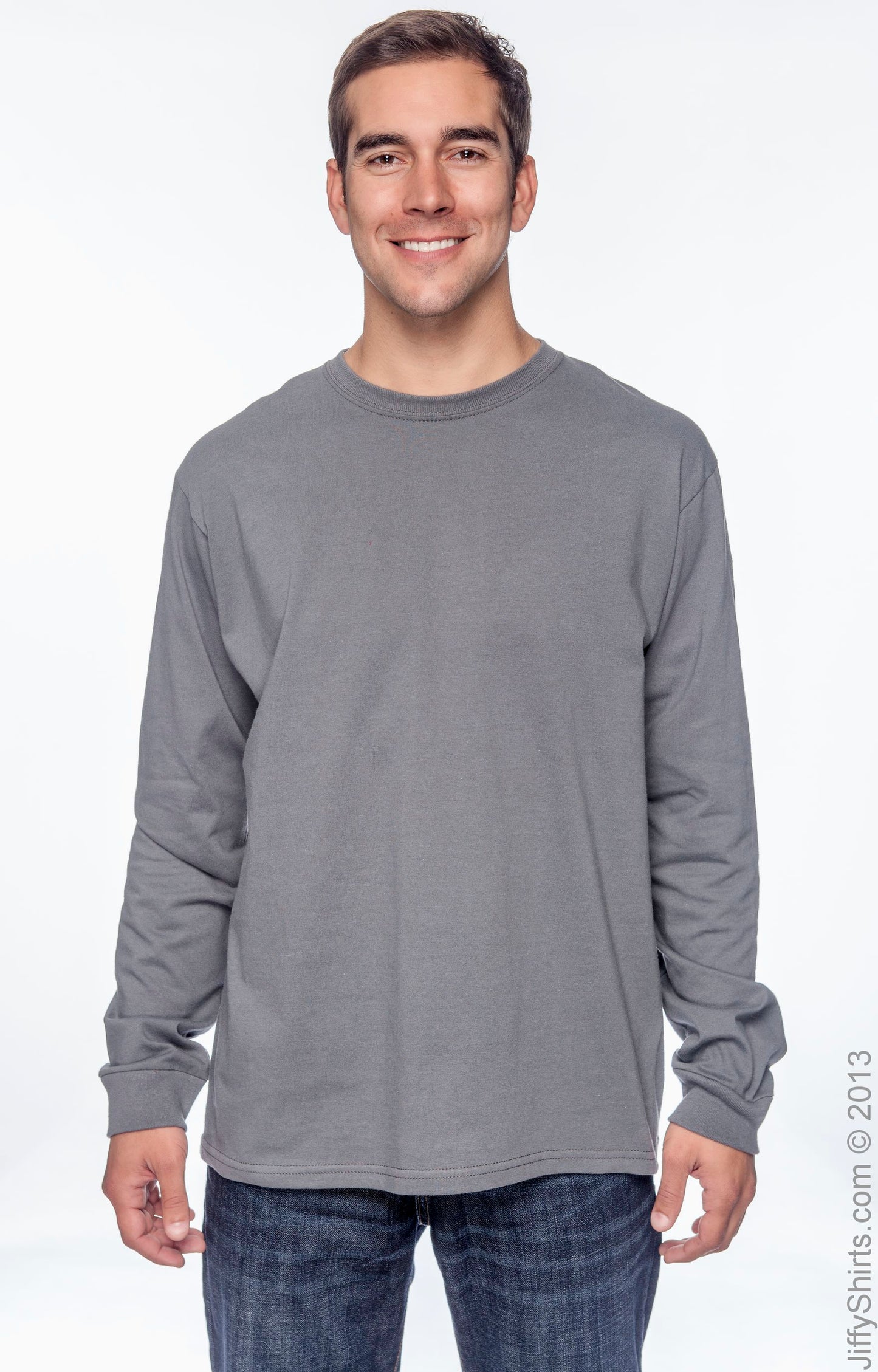Men's 100% Organic Cotton Classic Long-Sleeve T-Shirt - Charcoal