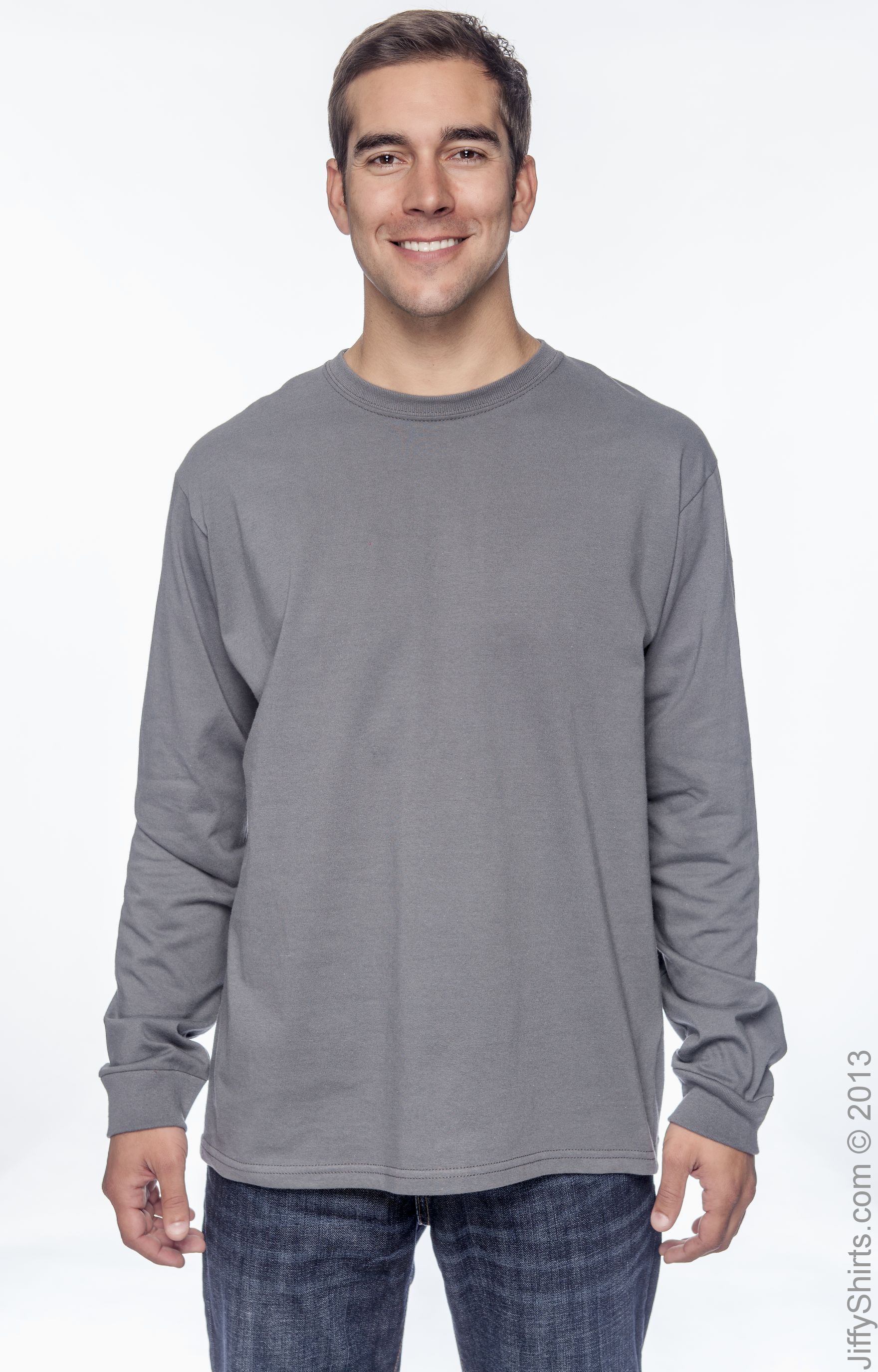 Men's 100% Organic Cotton Classic Long-Sleeve T-Shirt - Charcoal