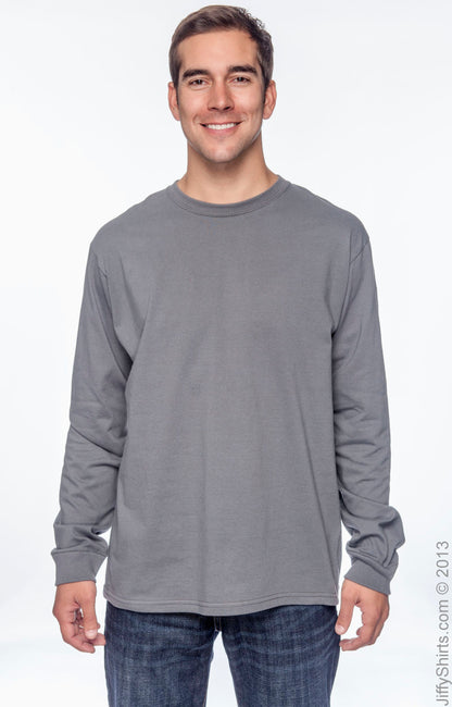Men's 100% Organic Cotton Classic Long-Sleeve T-Shirt - Charcoal