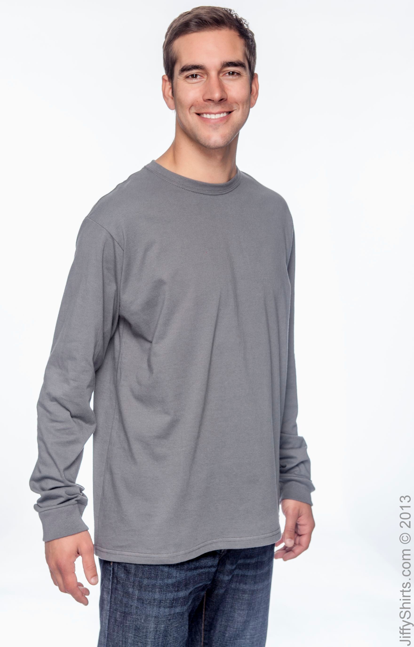 Men's 100% Organic Cotton Classic Long-Sleeve T-Shirt - Charcoal