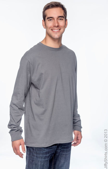 Men's 100% Organic Cotton Classic Long-Sleeve T-Shirt - Charcoal