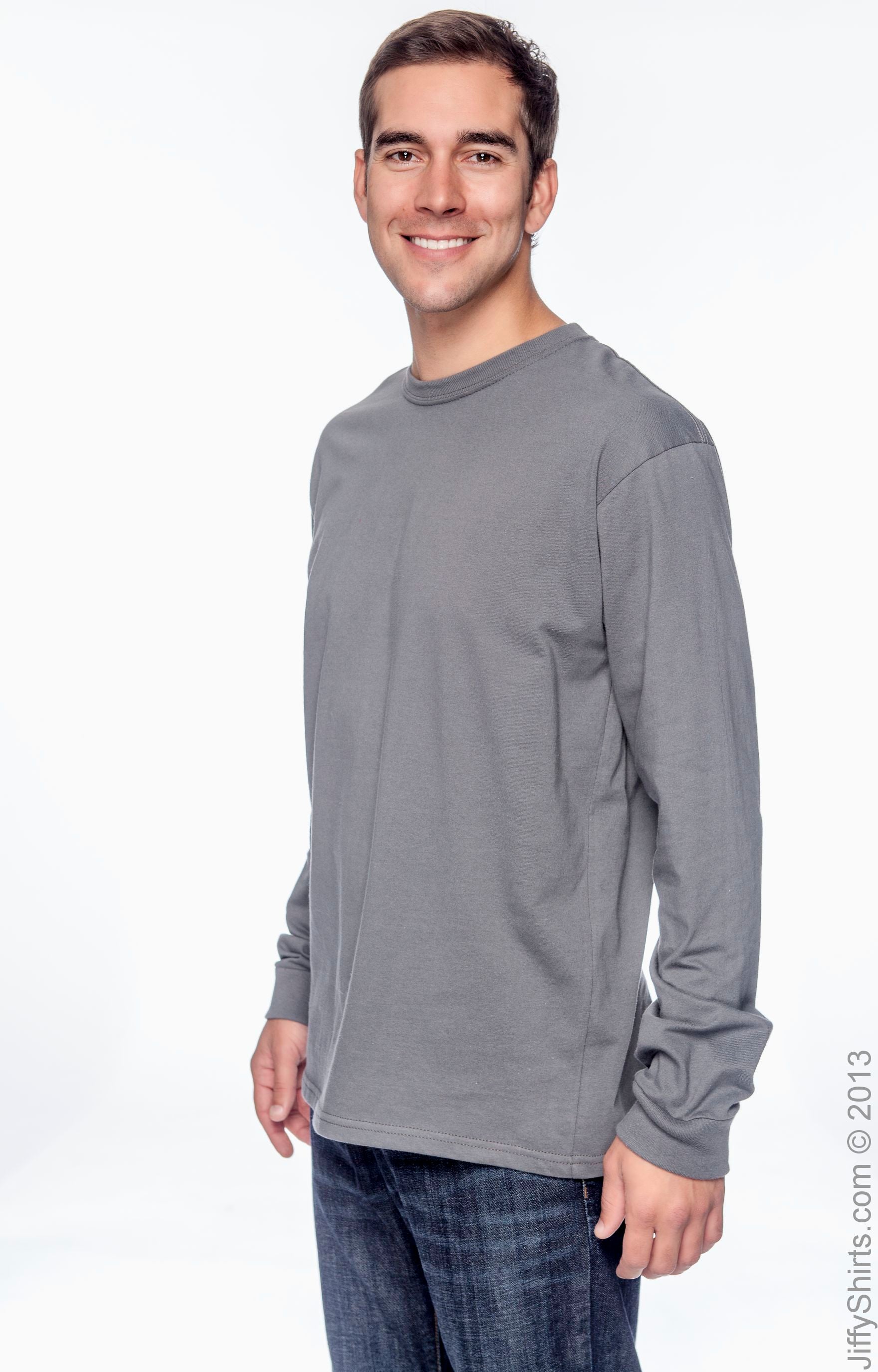 Men's 100% Organic Cotton Classic Long-Sleeve T-Shirt - Charcoal