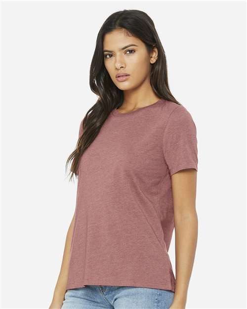 BELLA + CANVAS 6400CVC Heather Mauve — on model side