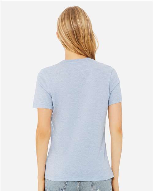 BELLA + CANVAS 6400CVC Heather Prism Blue — on model back