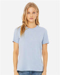 BELLA + CANVAS 6400CVC Heather Prism Blue — on model front