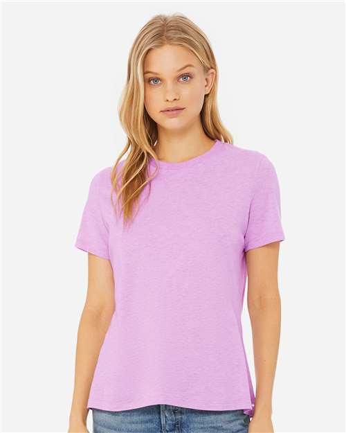BELLA + CANVAS 6400CVC Heather Prism Lilac — on model front