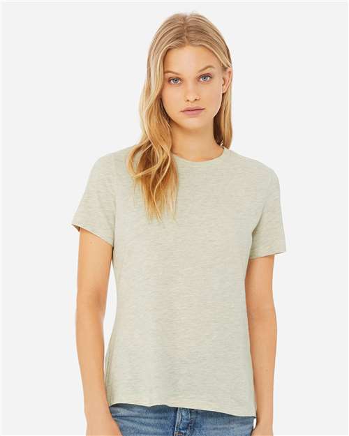 BELLA + CANVAS 6400CVC Heather Prism Natural — on model front