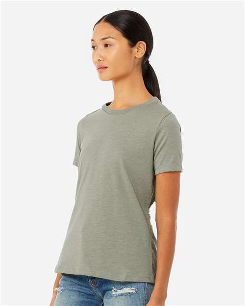 BELLA + CANVAS 6400CVC Heather Stone — on model side