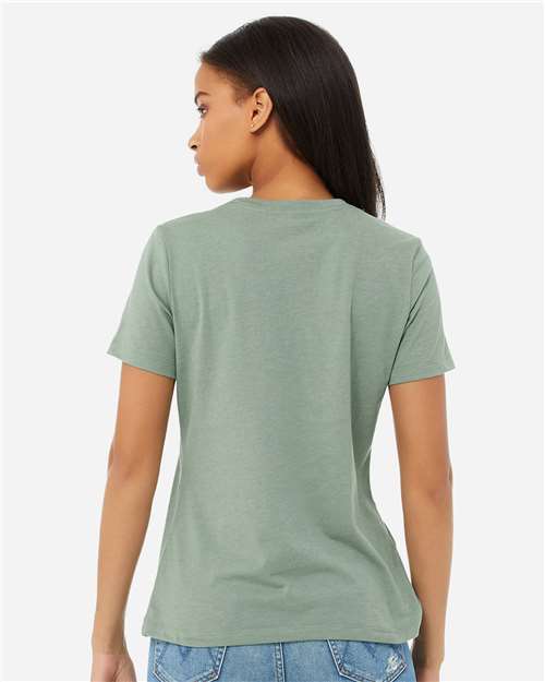BELLA + CANVAS 6400CVC Heather Sage — on model back
