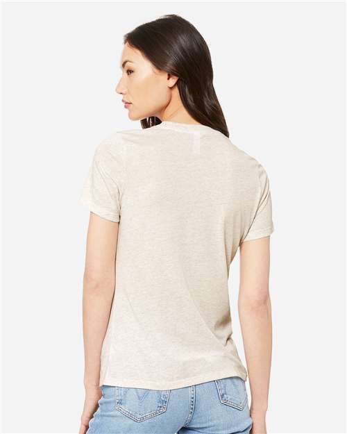 BELLA + CANVAS 6413 Oatmeal Triblend — on model back