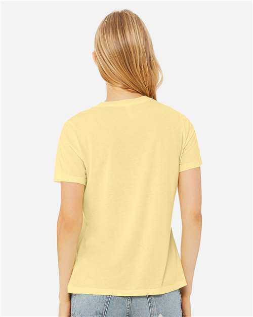 BELLA + CANVAS 6413 Pale Yellow Triblend — on model back