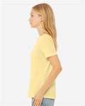 BELLA + CANVAS 6413 Pale Yellow Triblend — on model side