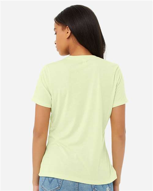 BELLA + CANVAS 6413 Spring Green Triblend — on model back