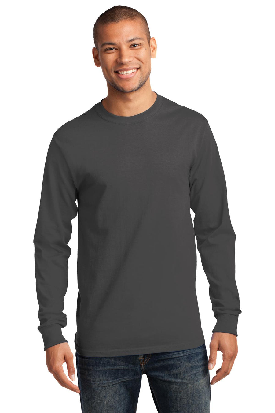 Unisex Long Sleeve Essential Tee - Charcoal