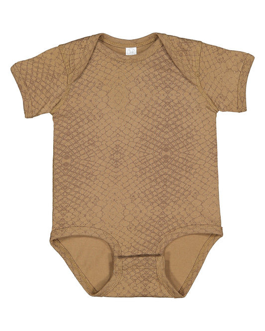 Infant Fine Jersey Bodysuit - Brown Reptile