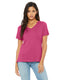 Bella + Canvas 6405 - Women's Relaxed Jersey V-Neck T-Shirt - Berry