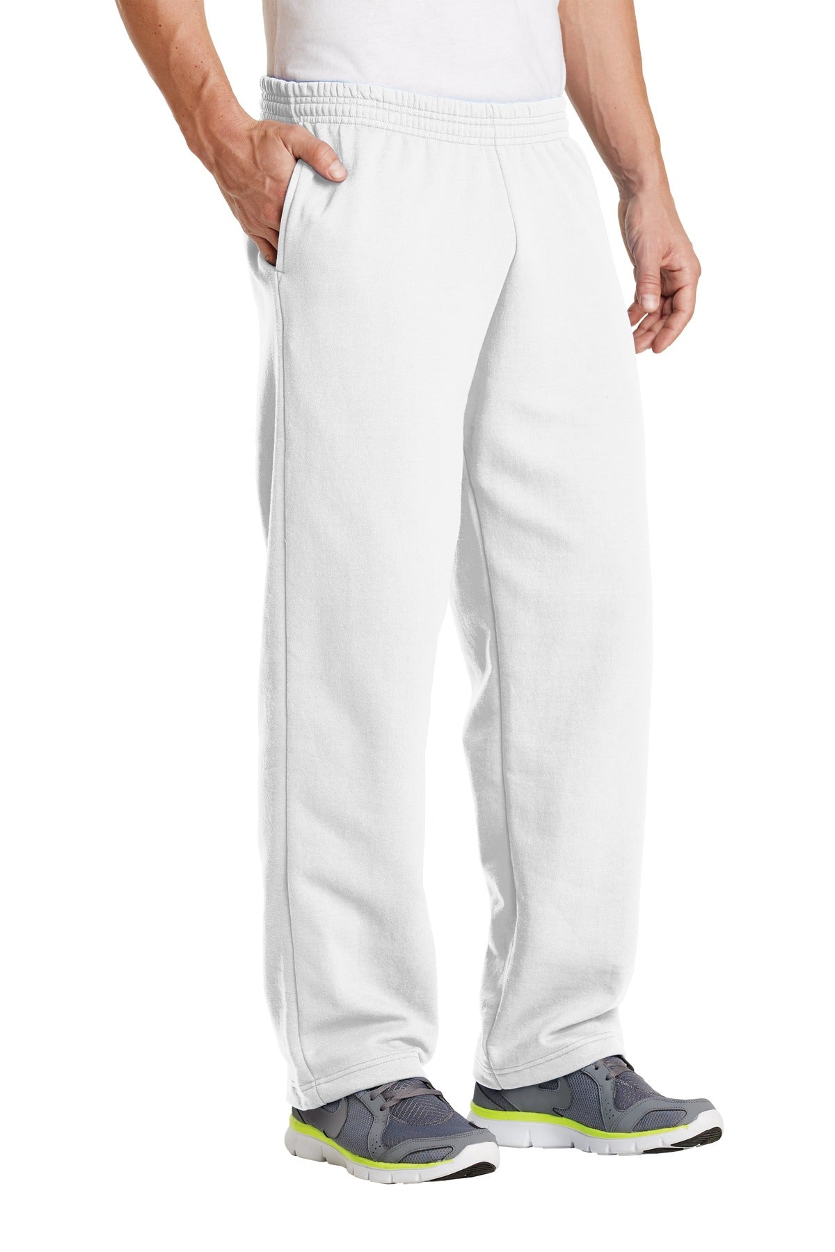 Unisex Core Fleece Sweatpant with Pockets - White