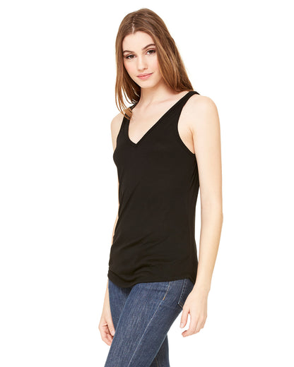 Women's Flowy V-Neck Tank - Black