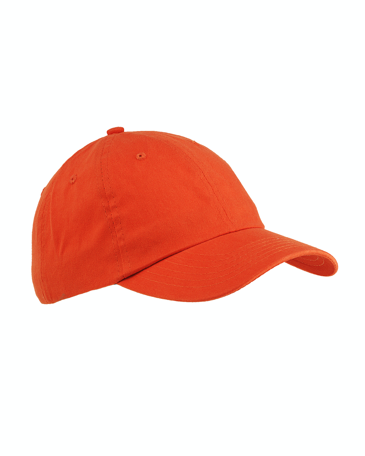 6-Panel Brushed Twill Unstructured Cap - Tangerine