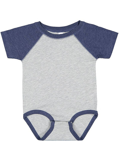Infant Baseball Bodysuit - Vintage Heather/Vintage True Navy