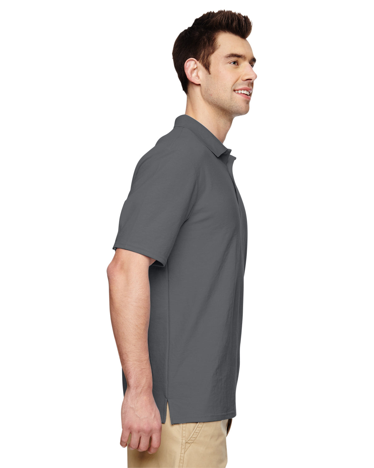 Unisex Double Piqué Polo - Charcoal