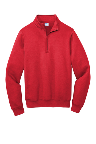 Unisex Core Fleece 1/4-Zip Pullover Sweatshirt - Red