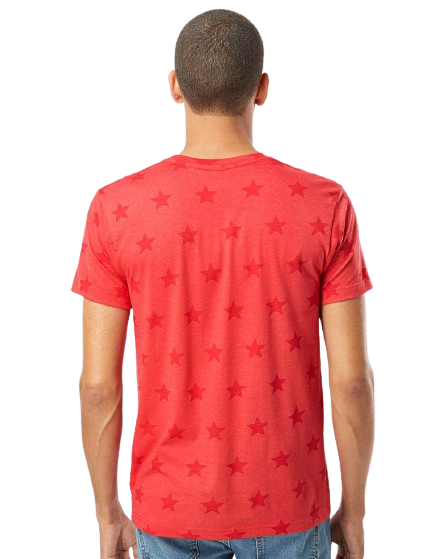 Unisex Star Print T-Shirt - Red Star