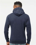 J. America 8879 True Navy Heather — on model back
