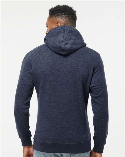 J. America 8879 True Navy Heather — on model back