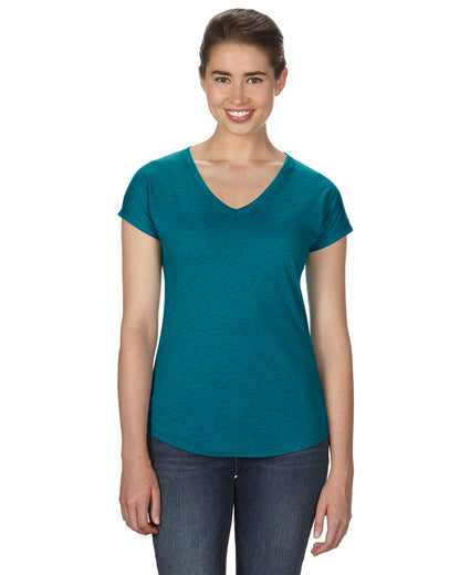 Women's Triblend V-Neck T-Shirt - Heather Galapagos Blue