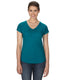 Anvil 6750VL - Women's Triblend V-Neck T-Shirt - Heather Galapagos Blue