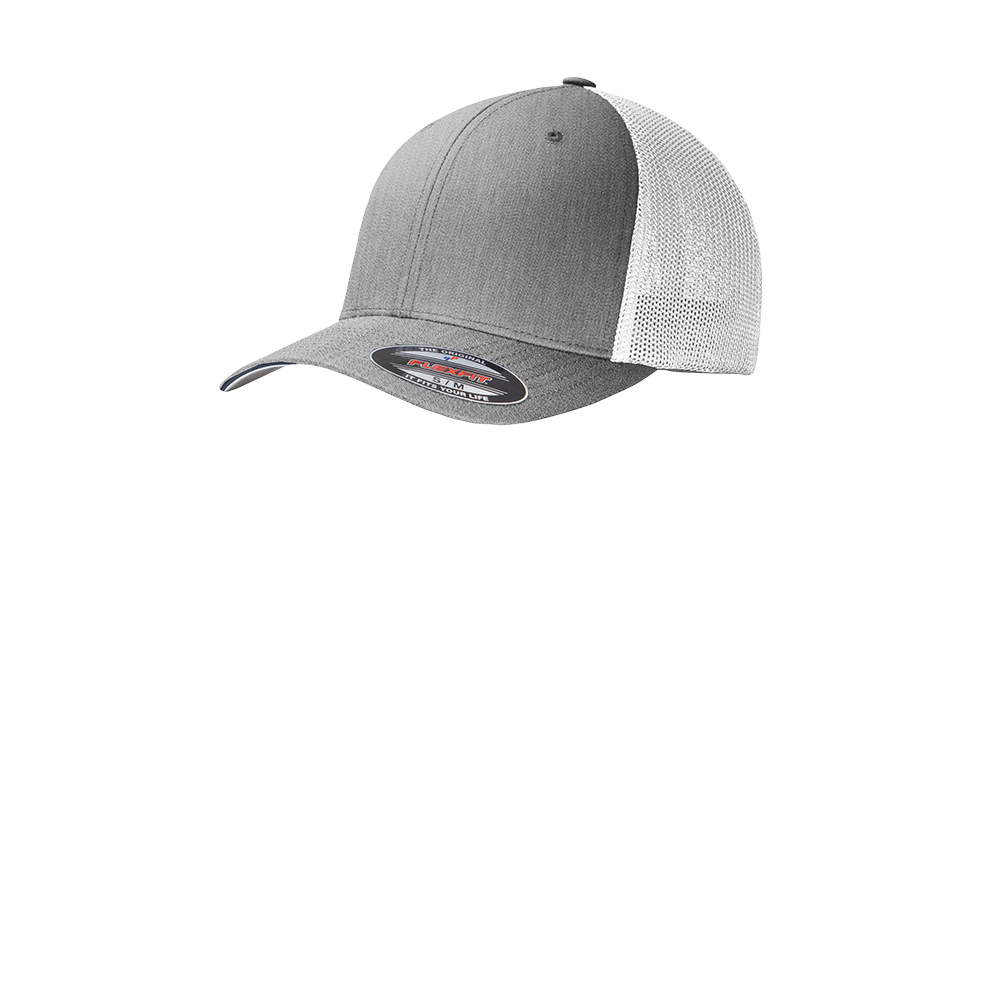 Flexfit Mesh Back Cap - Heather Gray / White