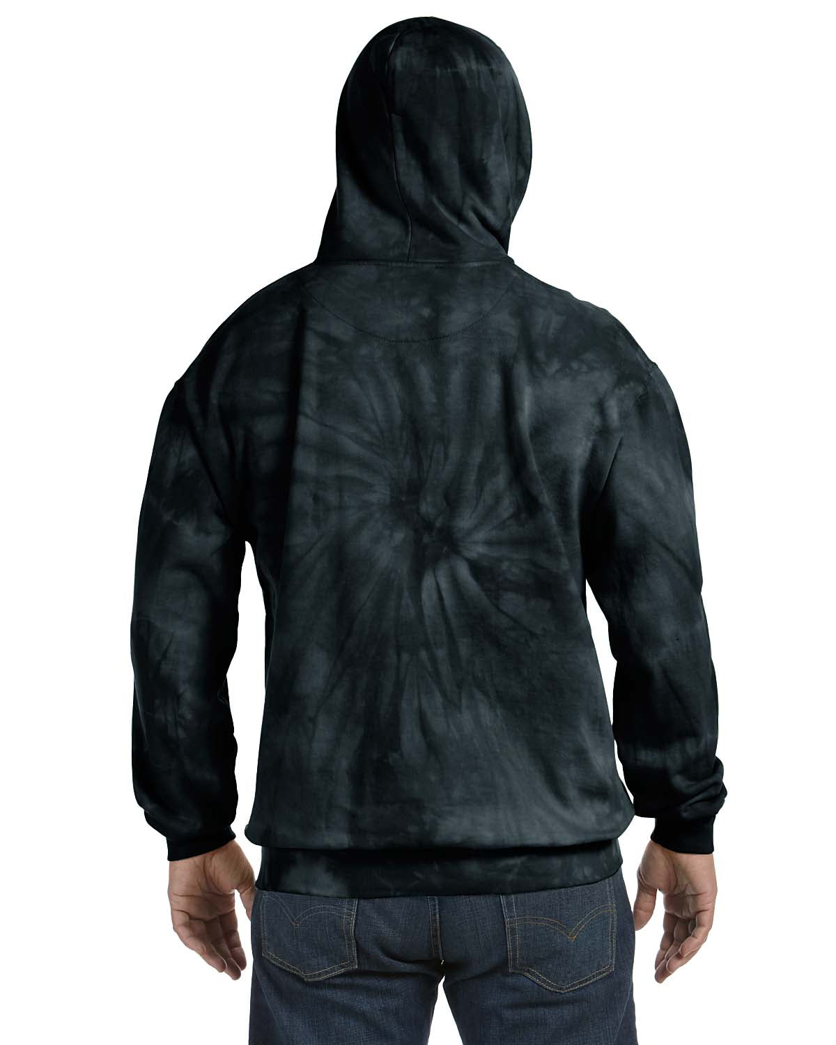 Unisex Tie-Dyed Pullover Hoodie - Spider Black
