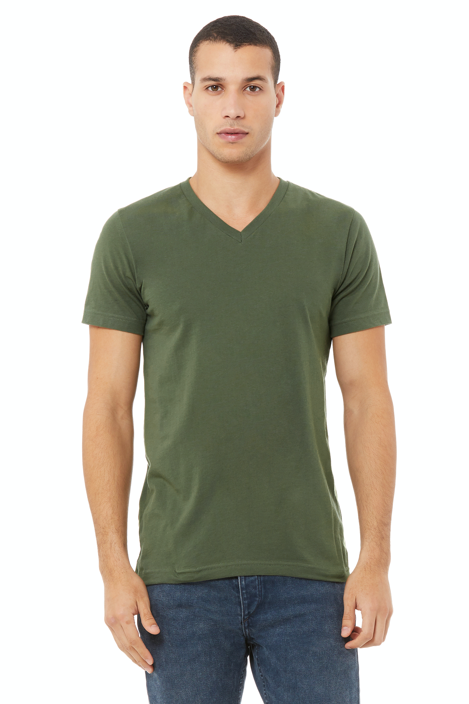 Unisex Jersey Short-Sleeve V-Neck T-Shirt - Military Green