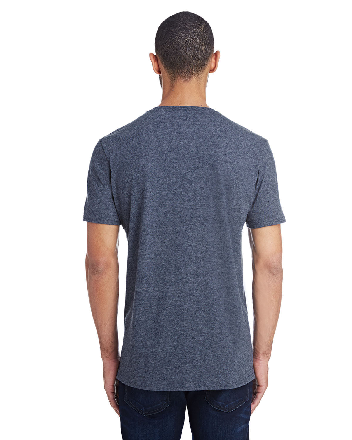 Unisex Lightweight V-Neck T-Shirt - Heather Navy